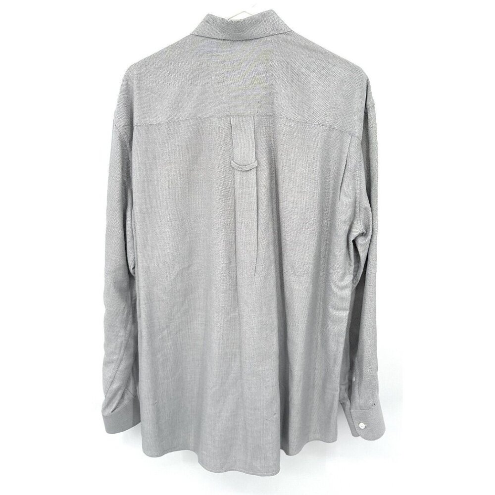 PAL ZILERI Sz 16 41 Point Collar Check Shirt Gray Handmade in Italy - Picture 6 of 9